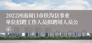 2022河南周口市扶沟县事业单位招聘工作人员拟聘用人员公示