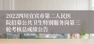 2022四川宜宾市第二人民医院招募公共卫生特别服务岗第三轮考核总成绩公告