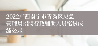 2022广西南宁市青秀区应急管理局招聘行政辅助人员笔试成绩公示