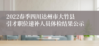 2022春季四川达州市大竹县引才职位递补人员体检结果公示