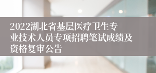 2022湖北省基层医疗卫生专业技术人员专项招聘笔试成绩及资格复审公告