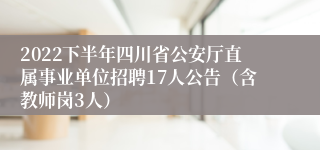 2022下半年四川省公安厅直属事业单位招聘17人公告（含教师岗3人）