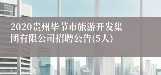 2020贵州毕节市旅游开发集团有限公司招聘公告(5人)
