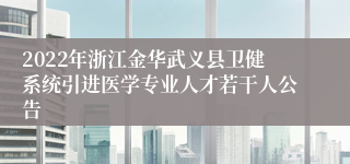 2022年浙江金华武义县卫健系统引进医学专业人才若干人公告