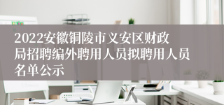 2022安徽铜陵市义安区财政局招聘编外聘用人员拟聘用人员名单公示