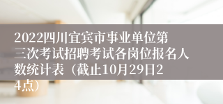 2022四川宜宾市事业单位第三次考试招聘考试各岗位报名人数统计表（截止10月29日24点）