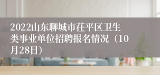 2022山东聊城市茌平区卫生类事业单位招聘报名情况（10月28日）