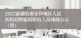 2022新疆哈密市伊州区人民医院招聘临时防疫人员成绩公示（男）