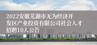 2022安徽芜湖市无为经济开发区产业投资有限公司社会人才招聘10人公告