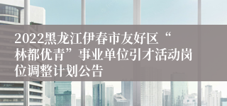 2022黑龙江伊春市友好区“林都优青”事业单位引才活动岗位调整计划公告