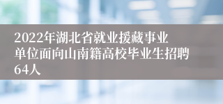 2022年湖北省就业援藏事业单位面向山南籍高校毕业生招聘64人