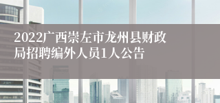 2022广西崇左市龙州县财政局招聘编外人员1人公告