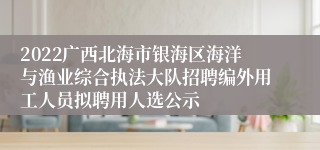 2022广西北海市银海区海洋与渔业综合执法大队招聘编外用工人员拟聘用人选公示