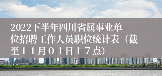 2022下半年四川省属事业单位招聘工作人员职位统计表（截至１１月０１日１７点）