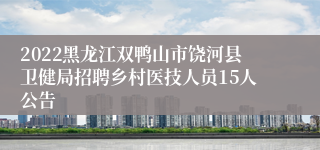 2022黑龙江双鸭山市饶河县卫健局招聘乡村医技人员15人公告
