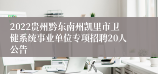 2022贵州黔东南州凯里市卫健系统事业单位专项招聘20人公告