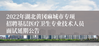 2022年湖北黄冈麻城市专项招聘基层医疗卫生专业技术人员面试延期公告