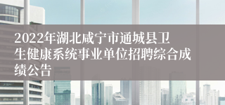 2022年湖北咸宁市通城县卫生健康系统事业单位招聘综合成绩公告