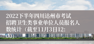 2022下半年四川达州市考试招聘卫生类事业单位人员报名人数统计（截至11月3日12:00）