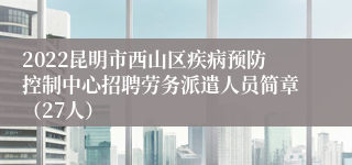 2022昆明市西山区疾病预防控制中心招聘劳务派遣人员简章（27人）