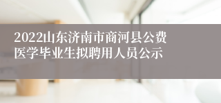 2022山东济南市商河县公费医学毕业生拟聘用人员公示