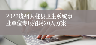 2022贵州天柱县卫生系统事业单位专项招聘20人方案
