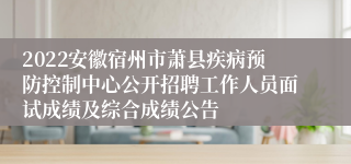 2022安徽宿州市萧县疾病预防控制中心公开招聘工作人员面试成绩及综合成绩公告