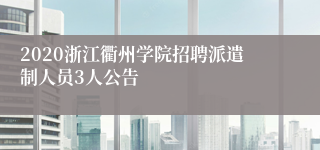 2020浙江衢州学院招聘派遣制人员3人公告