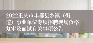 2022重庆市丰都县乡镇（街道）事业单位专项招聘现场资格复审及面试有关事项公告