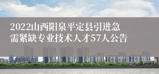 2022山西阳泉平定县引进急需紧缺专业技术人才57人公告