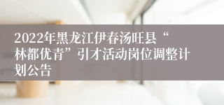 2022年黑龙江伊春汤旺县“林都优青”引才活动岗位调整计划公告