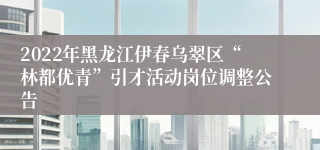 2022年黑龙江伊春乌翠区“林都优青”引才活动岗位调整公告