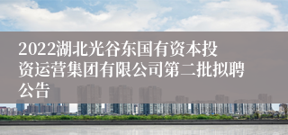 2022湖北光谷东国有资本投资运营集团有限公司第二批拟聘公告