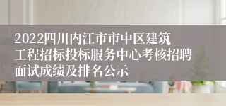 2022四川内江市市中区建筑工程招标投标服务中心考核招聘面试成绩及排名公示