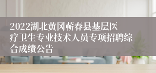 2022湖北黄冈蕲春县基层医疗卫生专业技术人员专项招聘综合成绩公告