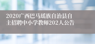 2020广西巴马瑶族自治县自主招聘中小学教师202人公告