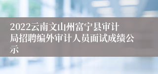 2022云南文山州富宁县审计局招聘编外审计人员面试成绩公示