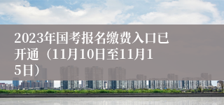 2023年国考报名缴费入口已开通（11月10日至11月15日）