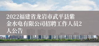 2022福建省龙岩市武平县紫金水电有限公司招聘工作人员2人公告