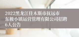 2022黑龙江佳木斯市抚远市东极小镇运营管理有限公司招聘6人公告