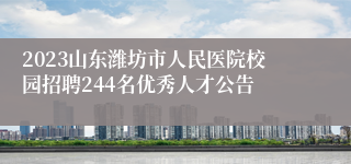 2023山东潍坊市人民医院校园招聘244名优秀人才公告