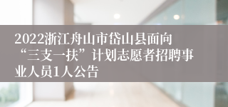 2022浙江舟山市岱山县面向“三支一扶”计划志愿者招聘事业人员1人公告