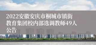 2022安徽安庆市桐城市镇街教育集团校内部选调教师49人公告