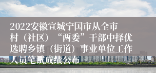 2022安徽宣城宁国市从全市村（社区）“两委”干部中择优选聘乡镇（街道）事业单位工作人员笔试成绩公布