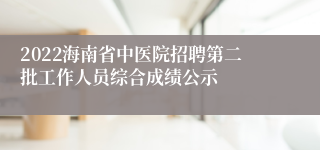 2022海南省中医院招聘第二批工作人员综合成绩公示