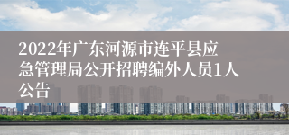 2022年广东河源市连平县应急管理局公开招聘编外人员1人公告