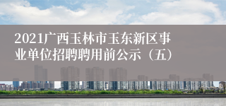 2021广西玉林市玉东新区事业单位招聘聘用前公示（五）