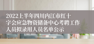 2022上半年四川内江市红十字会应急物资储备中心考聘工作人员拟录用人员名单公示