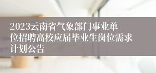 2023云南省气象部门事业单位招聘高校应届毕业生岗位需求计划公告