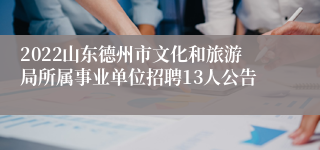 2022山东德州市文化和旅游局所属事业单位招聘13人公告